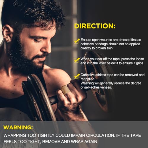 OK TAPE 12 Rolls Self Adhesive Bandage Wrap, Cohesive Elastic Athletic Tape - color: Midnight, size: 2 Inch