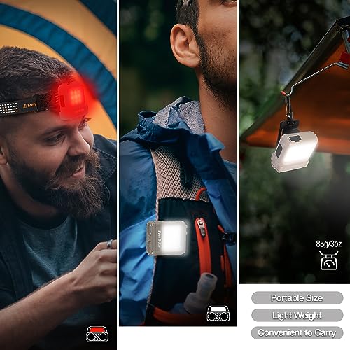 EverBrite Rechargeable Headlamp, Clip-On Hat Light with Motion Sensor