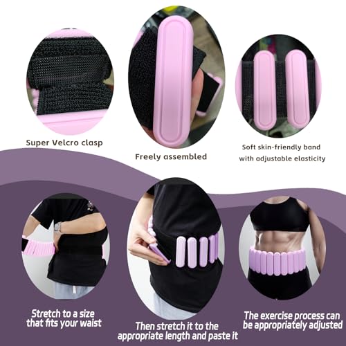 BBK Adjustable Weighted Belt For Women and Men - color: Pink, size: 5lb