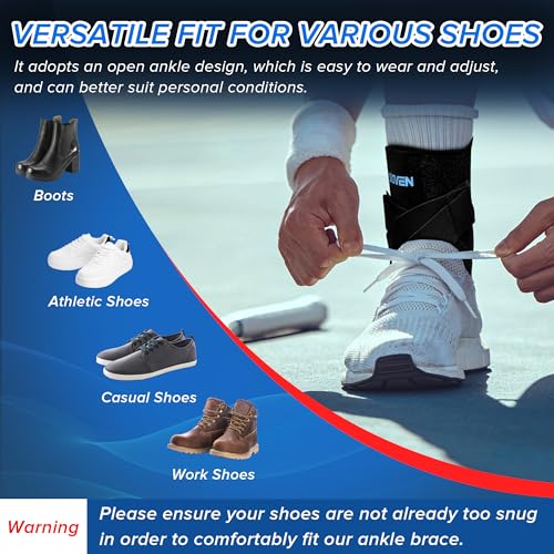 Ankle Brace for Women & Men - Ankle Support for Sprained Ankle, Tendonitis, Achilles, Injury Recovery, Plantar Fasciitis, Ankle Compression Sleeve Wrap for Running, Basketball (Medium)
