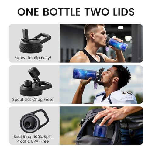 RAYMYLO Insulated Water Bottle 32 oz, Triple Wall Vacuum Stainless Steel - color: Aurora Purple, size: 32 Ounces