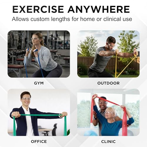 THERABAND Resistance Bands Set, Elastic Bands for Exercise & Physical Therapy, Strength Training for Upper & Lower Body Fitness - size: 3 Pack, style: Non-Latex Advanced