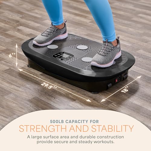 Lifepro Rumblex 4D Vibration Plate Exercise Machine with 7 Training Modes - color: Black, size: Plus