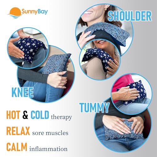 SunnyBay Heating Pad, Neck and Shoulder Wrap, 6x11 inch, Star Daisy - color: Blue Star and Royal Flower