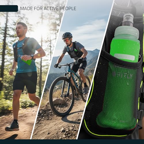FITLY Soft Flask Running Water Bottle - Collapsible Hydration Flask - color: Green, size: 8.5 Ounces