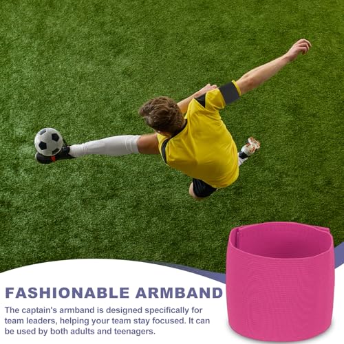 Soccer Captain Armband Elastic Wrist Arm Bands Adjustable Player Team Leader Anti-Slip Badge Sports Accessories - color: Hot Pink