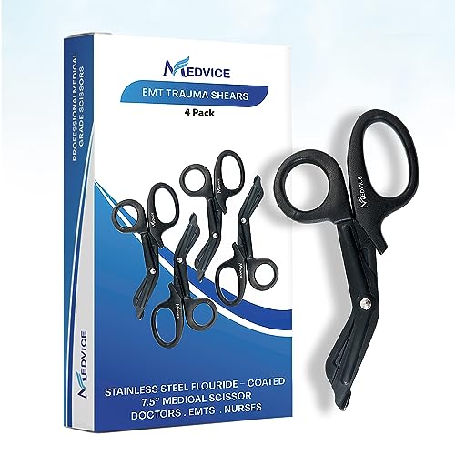 Medvice 4 Pack Medical Scissors, EMT and Trauma Shears - 7.5 inch - size: 4-pack