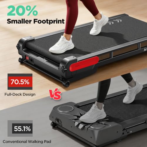 Jogwell Walking Pad with 15% Auto Incline, Full-Deck Design - color: Black