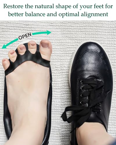 4PCS Silicone Toe Separators to Correct Toes Alignment for Women and Men, Toe Spacers Straightener for Bunion Relief, Hammertoes and Overlapping Toes (Medium) - size: Medium