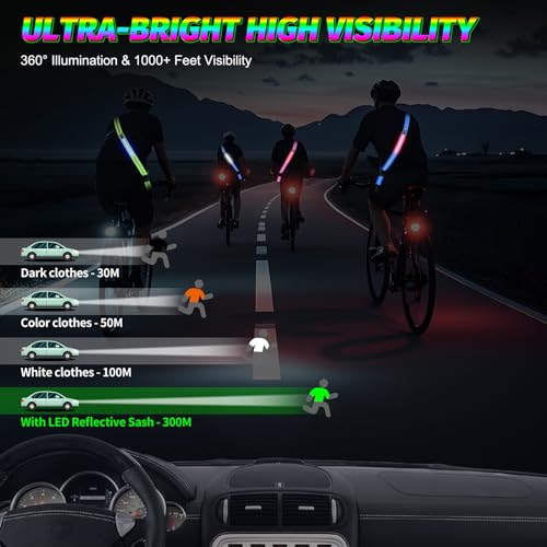 2PCS LED Armband for Running and Walking at Night Safety Gear - color: Pink