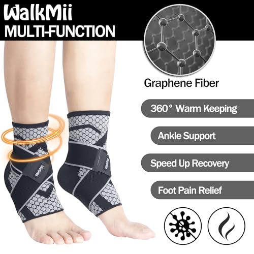 Ankle Compression Sleeves (1 Pair)-Ankle Brace for Achilles Tendonitis, Sprain, Pain Relief, Plantar Fasciitis Ankle Support Socks with Adjustable Strap for Women & Men-S - size: Small