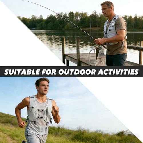 Running Vest for Women Men Hydration Backpack with 500ml Soft Flask Lightweight Water Pack - color: Gray Vest Only