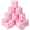 Geiserailie 12 Pack Christian Athletic Tapes 2 Inch x 5 Yards, Pink - color: Pink