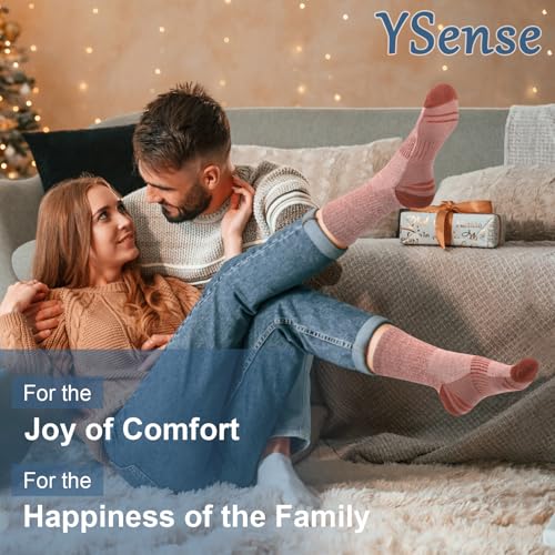 YSense 6 Pairs Crew Socks for Women, Hiking Running Compression Socks - color: Blue Yellow Purple Pink Green Orange
