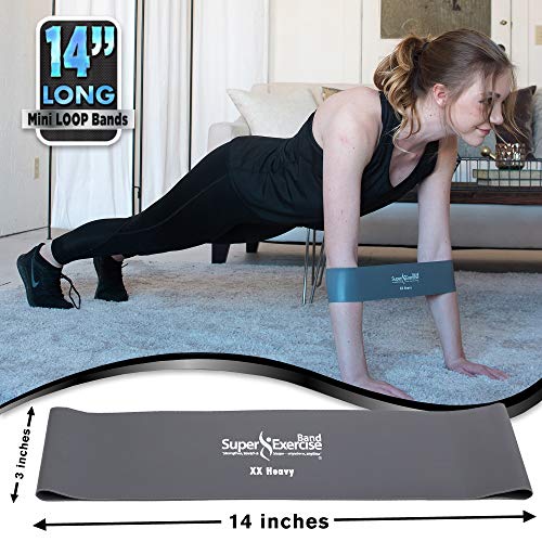 Mini Loop Bands 14x3 in, Latex Free, 3/5/10 Pack Sets - color: u. Gray XX HEAVY Loop Band 10 Pack