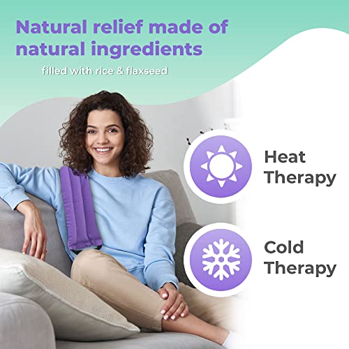 Microwavable Heating Pads for Lower Back, Neck, and Shoulder Pain Relief - Moist Microwave Heating Pad for Muscles and Joints - Microwave Hot Pack Heat Pad for Cramps - 1 Heat Pack Purple - style: Purple