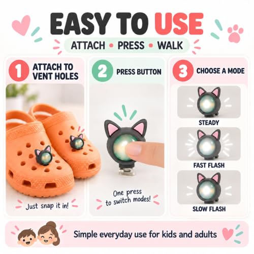Granatan Lights for Shoes, 2 Headlight Charms for Kids and Adults