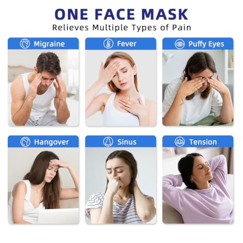 Migraine Relief Cap, Soothing Headache Ice Face Mask Products - color: Blue