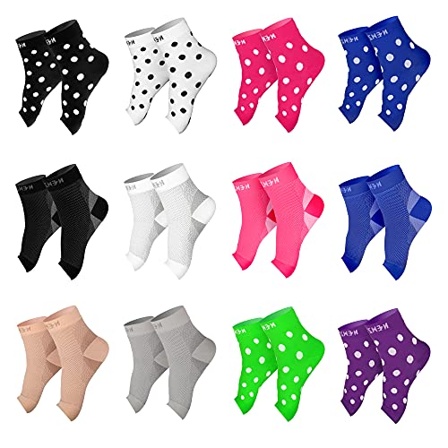 NEWZILL Plantar Fasciitis Socks Arch Support Foot Care Compression Sleeve - color: White, size: Large-X-Large