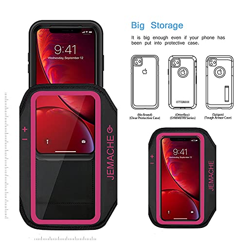 Running Armband for iPhone 17 16 15 14 13 12 Pro (Rose) - color: Rose