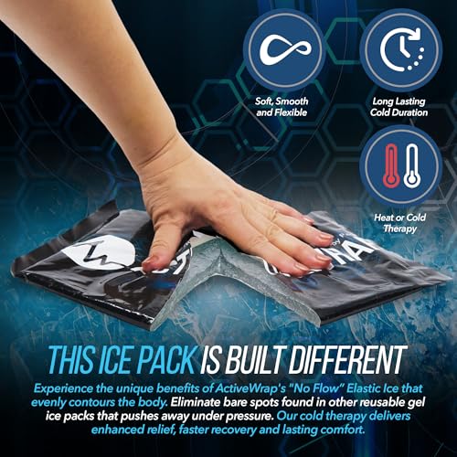 Activewrap Hip Ice Pack Wrap - PT-Designed Hot & Cold Compression Hip Brace with Ultra Flex Gel Pack for Post-Surgery Comfort, Hip Flexor Support, Bursitis, Labral Tear & Injuries - One Size Fits Most