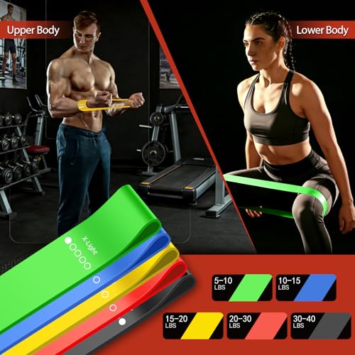 Resistance Bands for Working Out, 5 Levels Exercise Bands Set - color: Colorful