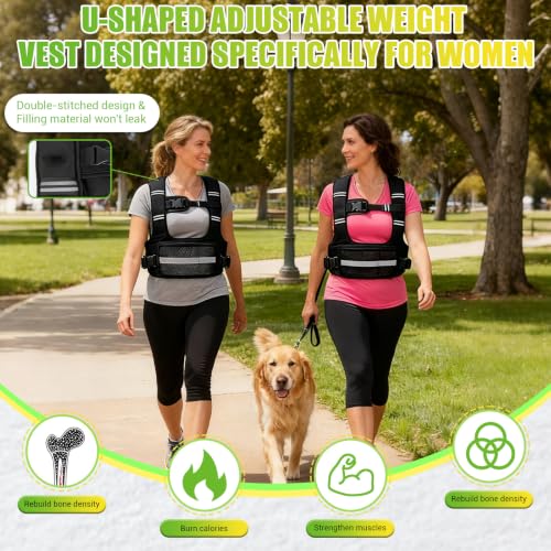 Adjustable Weighted Vest for Women, 6-12lb U-Shaped Weight Vest for Walking
