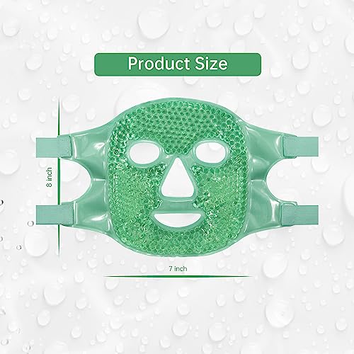 ZNÖCUETÖD Face Ice Mask Facial Ice Packs Gel Hot Cold Compress for Women - color: Green