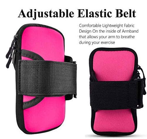 Running Armband Cell Phone Holder for iPhone 17 16 16e 15 14 13 12 11 Pro Max Xs Xr X Plus Mini Air, Galaxy S22 S23 S24 S25 S26 Ultra Note 20,Sport Arm Band Sleeve on Run Gym Exercise Workout - color: 2-Pink