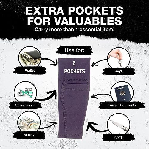 Travel Wallet - Jogging Ankle Stash - Travel Essentials - Anti Theft Travel Pack Pouch to protect Cash, Cell phone and Passport - Fits Insulin, Epi Pen, Knife, Keys and more. (X-Large) - size: X-Large