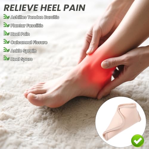 2Pcs Castor Oil Pack Wrap for Ankle Adjustable Reusable Feet Brace Anti Oil Leak Organic Breathable Acrylic Flannel Castor Compress for Women Ankle Support Plantar Fasciitis Pain Relief