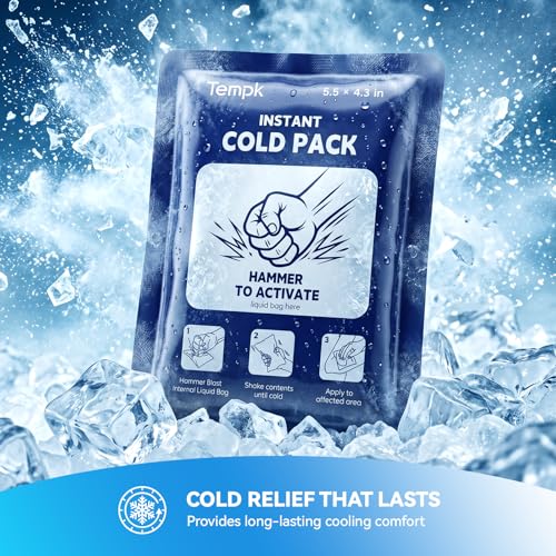 new 25packs Instant Ice Packs for Injuries | Disposable Cold Compress Ice Pack for Pain Relief, Swelling, Inflammation, Sprains, Toothache - Cold Pack for Athletes