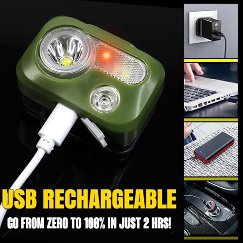 LED Headlamp, Rechargeable Super Bright Headlight Flashlight, Kids & Adults - color: Camo
