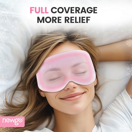 NEWGO 3D Cooling Eye Mask, Weighted Eye Mask for Sleeping, Pink - color: Pink, size: 1 Count (Pack of 1)