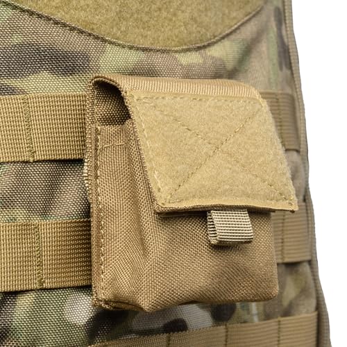 Azarxis Tactical Mini Belt Pouches, Multi-Purpose Small Battery Case Compact Utility EDC Card Slot Holder Waist Bags Military Molle Pack Sundries Storage Pack - color: #01 Black - 2 Pack