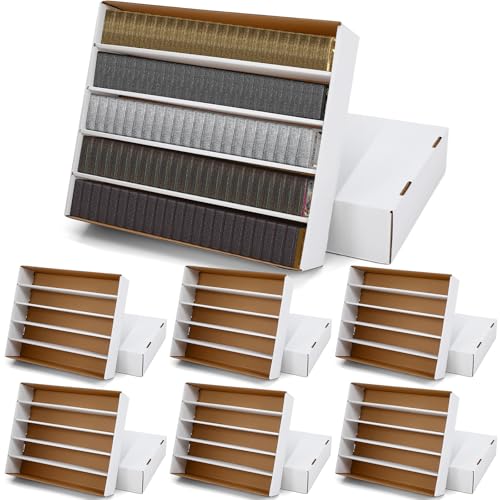 Yexiya 6 Pack 5000 Count Card Storage Box, White, 19 * 15.6 * 4 Inches