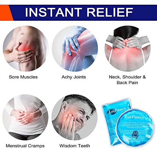 LotFancy Reusable Hand Warmer, 10 Click Activated Instant Heat Packs and 2 Wraps, Snap Hot Therapy Compress, Gel Heating Pad for Pain Relief, Outdoor & Portable Size - style: 5 Round + 5 Rectangle + 2 Wrap