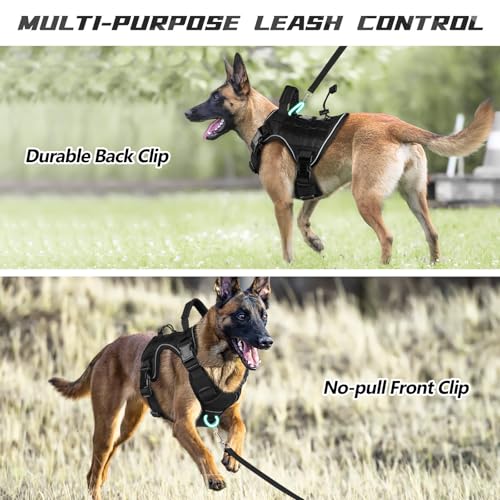 WINGOIN Black Tactical Dog Harness for Small Dogs,No Pull Dog Harness - color: Black, size: Small: 15-30 lbs (Chest:20-26",Neck:15-18")
