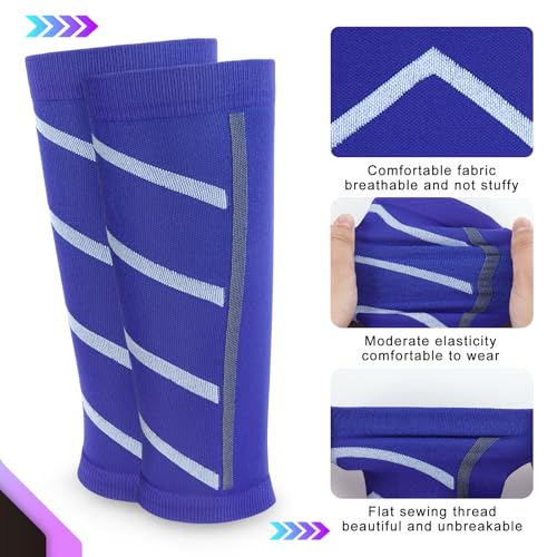 Junely 3 Pairs Calf Compression Sleeve for Men and Women - color: Striped