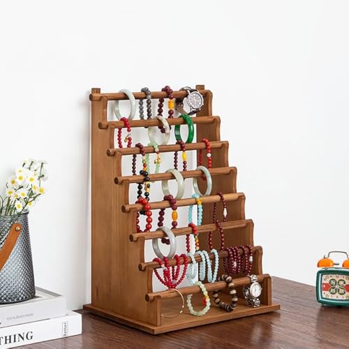 Multi-Tier Wooden Washi Tape & Sticker Organizer, Desktop Display Rack for Craft Storage, Jewelry Bracelets, Ribbons - Gift for Planner Enthusiasts H-8 - size: 8-Tier