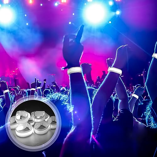 M.best 8pcs LED Light Up Bracelets Glow Flashing Wristbands Glow in The Dark Party Supplies for Wedding, Raves, Concert, Camping,Sporting Events, Party White - color: 8pcs White