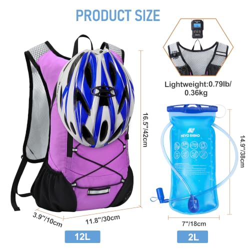 Lightweight Hydration Backpack, Running Backpack with 2L Water Bladder - color: Pink