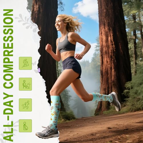 6 Pairs 20-30 mmHg Knee High Compression Socks, Unisex, Running, Travel - color: White, size: Large-X-Large