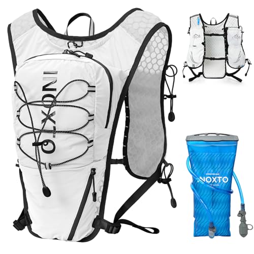 IX INOXTO Running Hydration Vest for Women Men with 500ML Soft Flask - color: White with 1.6L
