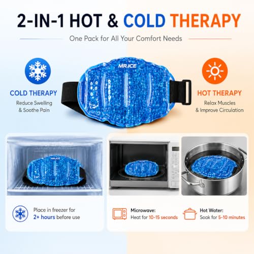 MR.ICE Knee Ice Pack Wrap 2 Packs,Reusable Ice Packs for Knee for Injuries - style: knee