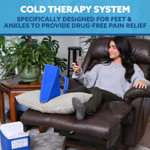 Polar Active Ice 3.0 Cold Therapy Ice Machine System with Programmable Timer, Foot and Ankle Therapy Pad, Lightweight 9 Quart Cooler, Quiet Pump, Strong Cryotherapy Pain Relief Treatment - style: Foot & Ankle Pad