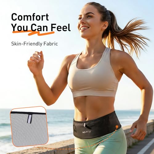 AGPTEK Slim Running Belt with Waterproof Phone Pocket for Women & Men - size: Large