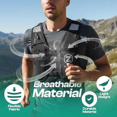 Women’s Running Hydration Vest with 6 Pockets,2x500ml Soft Flasks,Reflective Running Vest,Adjustable Bounce-Free Fit,Waterproof Phone Pocket,Running Backpack for Marathon,Trail Running,Hiking &Cycling