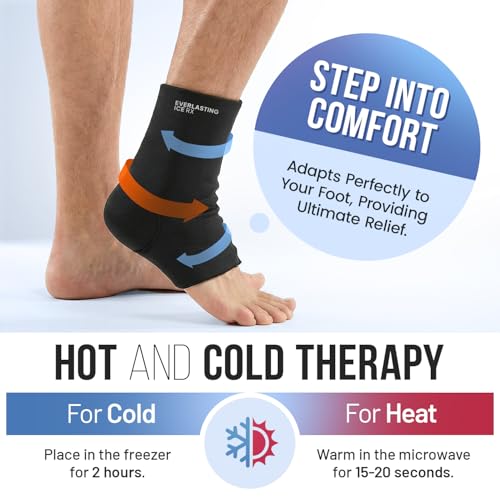 Ankle Ice Pack Wrap, Reusable Gel Cold Compression for Plantar Fasciitis - style: S-M