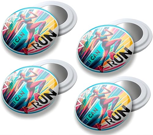 4 Race Bib Magnets for Runners, Race Bib Clips, No Pins, I Can Run - color: I Can Run